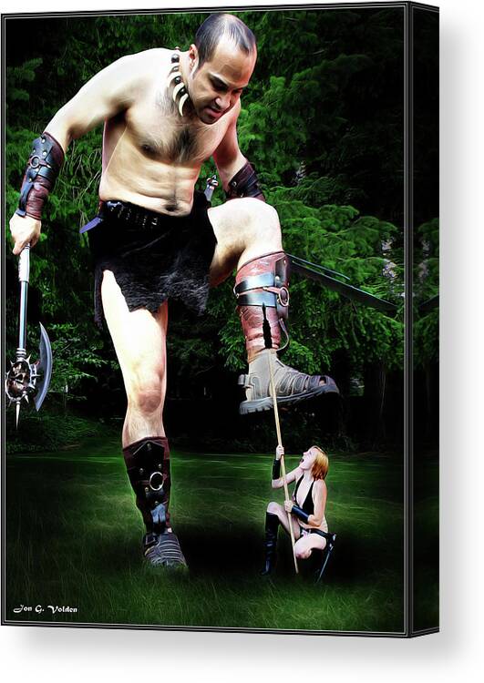 Giant Canvas Print featuring the photograph Giant vs Amazon by Jon Volden