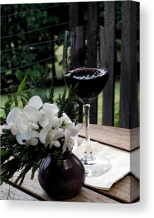 Glass Of Wine Canvas Print featuring the digital art Glass of Wine by Don Wright