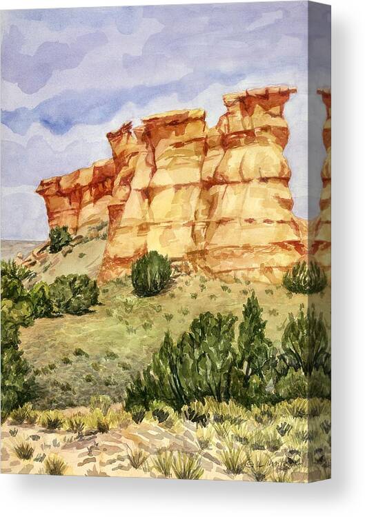 New Mexico Canvas Print featuring the painting Gods of Nambe by Gurukirn Khalsa