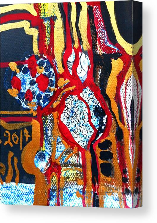 Katerina Stamatelos Art Canvas Print featuring the painting Gold-Abstract-2 by Katerina Stamatelos