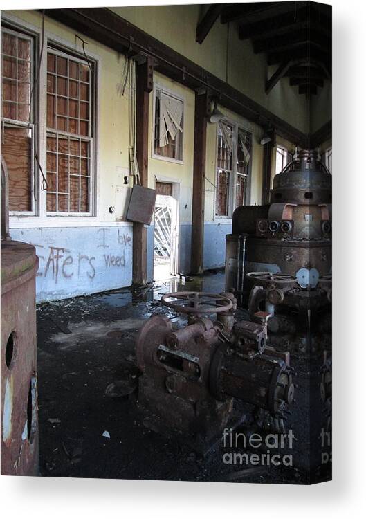 Power Plant Canvas Print featuring the photograph Gold Hill Power Plant now Defunct by Marie Neder