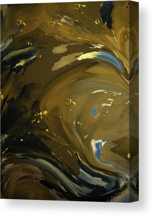 Abstract Canvas Print featuring the digital art Gold Leaf by Gina Harrison