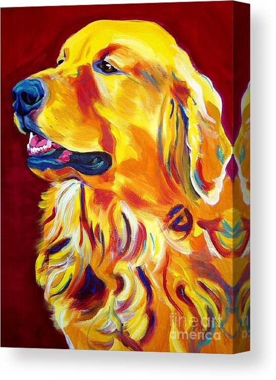 Dog Canvas Print featuring the painting Golden - Scout by Dawg Painter