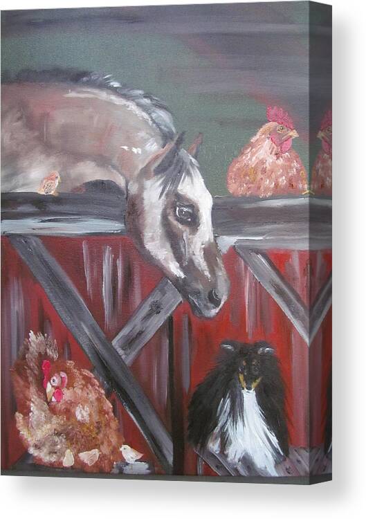Appaloosa Canvas Print featuring the painting Good Friends by Susan Voidets