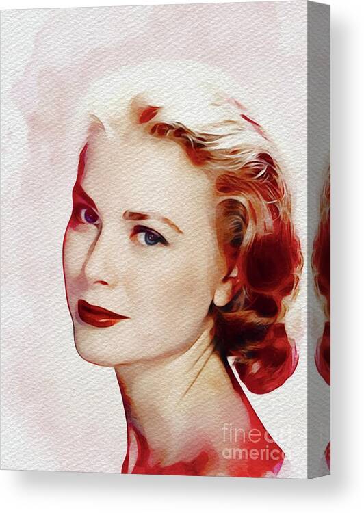 Grace Canvas Print featuring the painting Grace Kelly, Hollywood Legend by Esoterica Art Agency