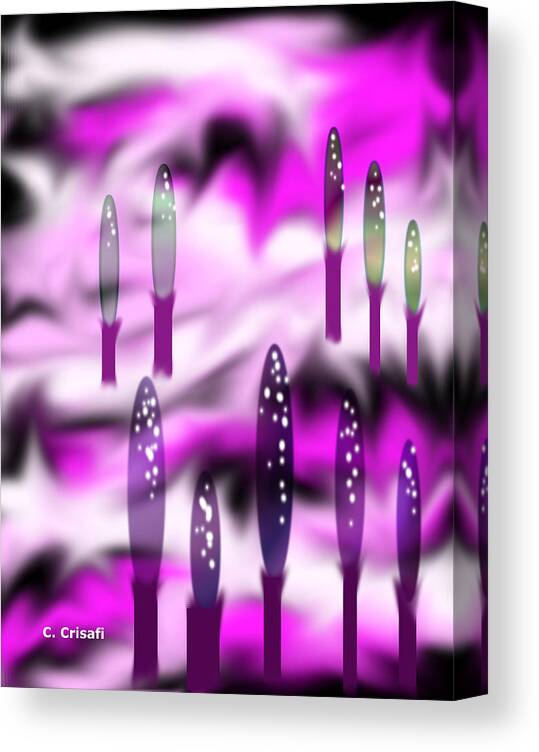 Tree Canvas Print featuring the digital art Gradient Trees #5 by Carol Crisafi