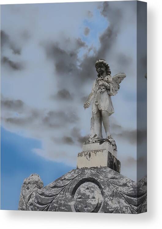 Clouds Canvas Print featuring the photograph Greenwood Stone by Mark J Dunn