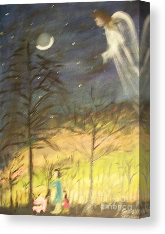 Guardian Angel Canvas Print featuring the painting Guardian Angel by Seaux-N-Seau Soileau