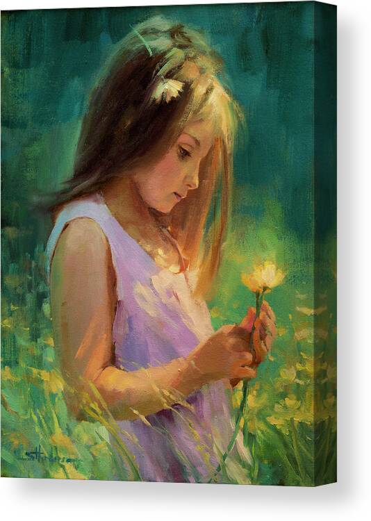 Girl Canvas Print featuring the painting Hailey by Steve Henderson
