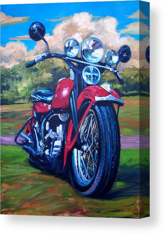 Harley Canvas Print featuring the painting Harley Bike by Dale Knaak