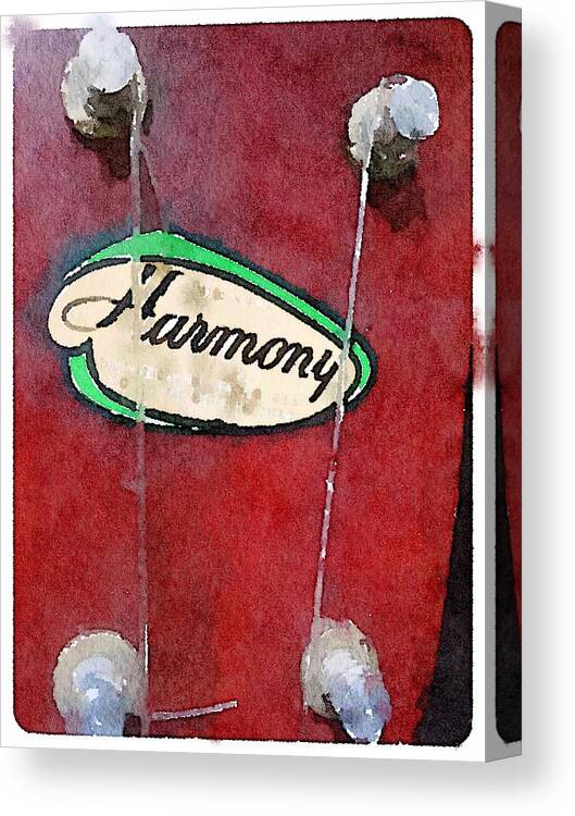 Waterlogue Canvas Print featuring the digital art Harmony Uke by Shannon Grissom