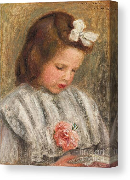 Renoir Canvas Print featuring the painting Head of a Girl, Tete de fillette by Pierre Auguste Renoir