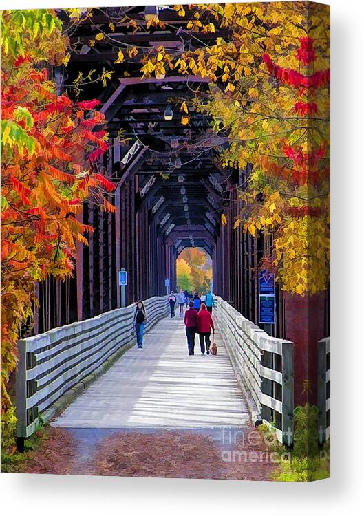 Fall Canvas Print featuring the photograph Autumn Stroll by Carol Randall