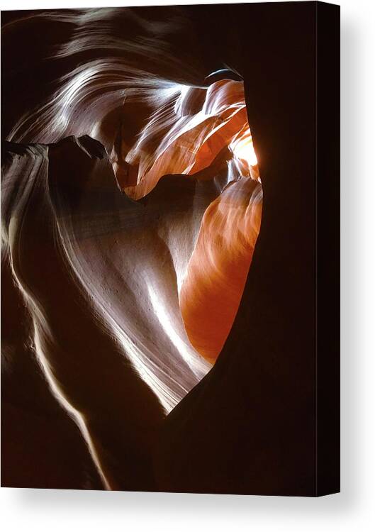 Antelope Canyon Canvas Print featuring the photograph Heart of the Canyon by Carol Milisen