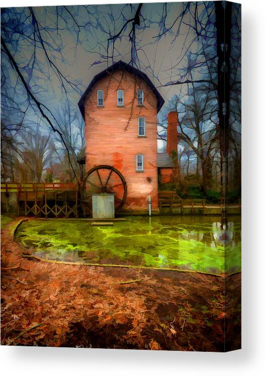 Mill Canvas Print featuring the photograph Historic Grist Mill in Hobart, In by Jeffrey Platt
