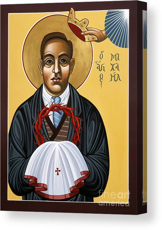 Holy New Martyr Padre Miguel Pro Canvas Print featuring the painting Holy New Martyr Padre Miguel Pro 119 by William Hart McNichols
