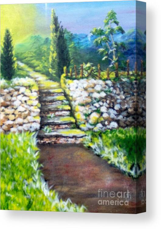 Stairs Canvas Print featuring the painting Hope by Saundra Johnson