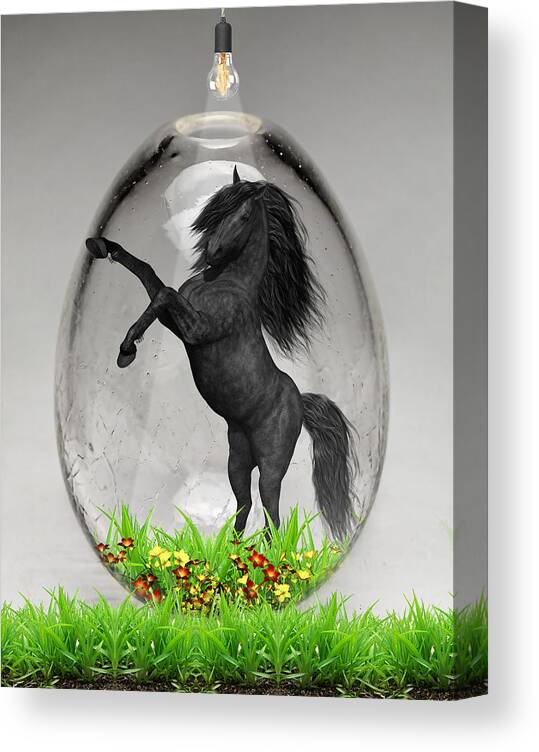 Horse Canvas Print featuring the mixed media Horse Power Art by Marvin Blaine