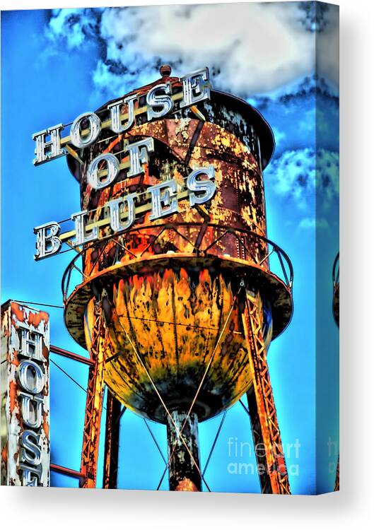 Motorcycle Art Canvas Print featuring the photograph House of Blues Orlando by Corky Willis Atlanta Photography