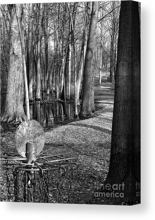 Disc Golf Canvas Print featuring the photograph Hudson Mills Disc Golf by Phil Perkins