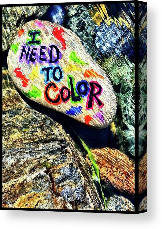  Canvas Print featuring the photograph I Need to Color by Kathy Partak