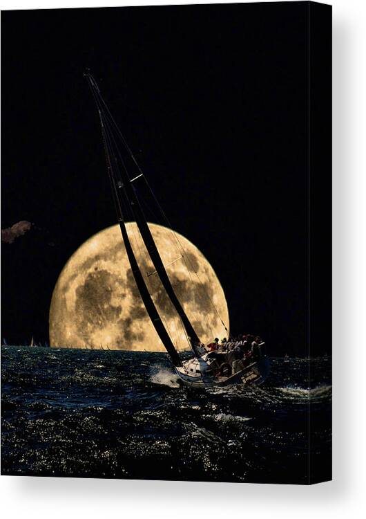 Sailing Canvas Print featuring the photograph I'm getting closer to my home by Bruce Gannon