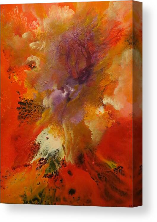 Abstract Canvas Print featuring the painting Inception by Soraya Silvestri