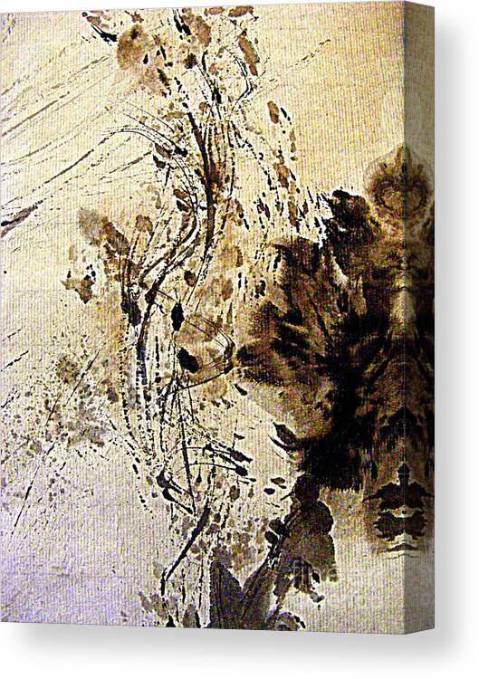 Ink Painting Canvas Print featuring the painting Ink Takes a Dance by Nancy Kane Chapman