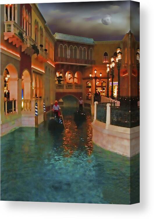 Las Vegas Canvas Print featuring the photograph Inside the Venetian Casino Las Vegas by Richard Stedman