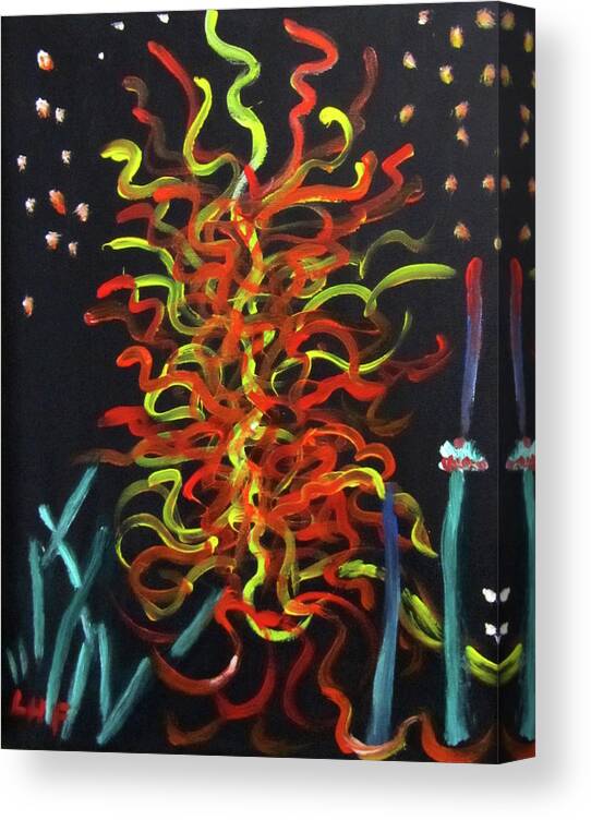 Abstract Canvas Print featuring the painting Inspired by Chihuly by Linda Feinberg
