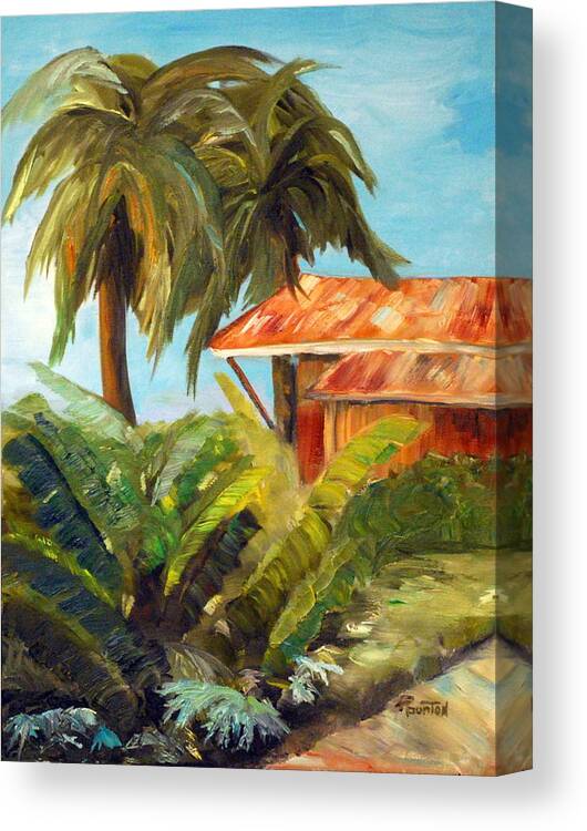 Tropical Canvas Print featuring the painting Island Sugar Shack by Phil Burton
