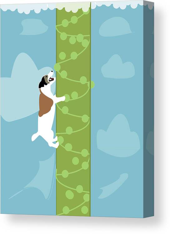 Jack Russell Canvas Print featuring the digital art Jack and the Bean Stalk by Caroline Elgin