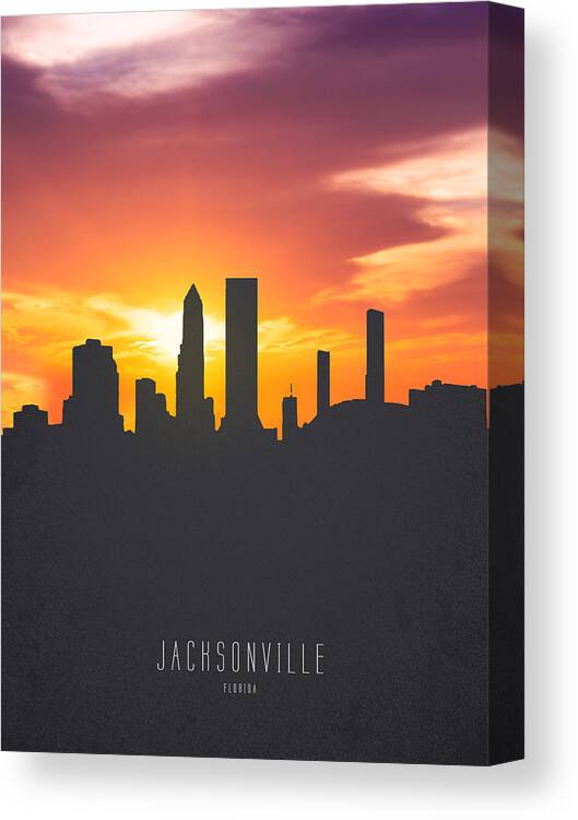 Jacksonville Florida Sunset Skyline 01 Canvas Print / Canvas Art by Aged  Pixel | Fine Art America