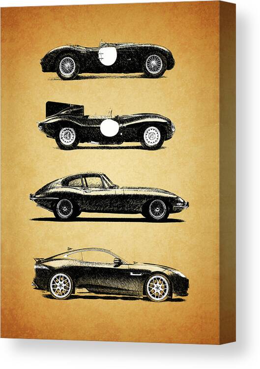 Jaguar E Type Coupe Canvas Print featuring the photograph Evolution of the Cat by Mark Rogan