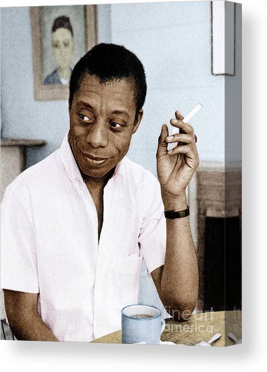 1950s Canvas Print featuring the photograph James Baldwin by Granger