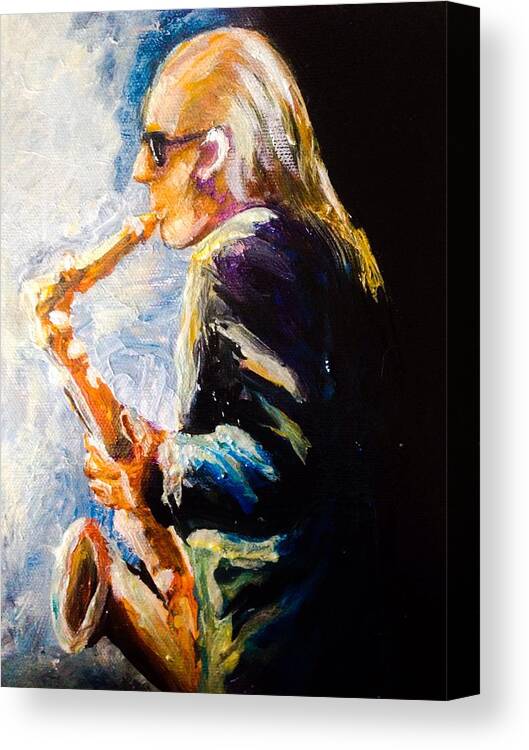 Jazz Canvas Print featuring the painting Jazz Man by Karen Ferrand Carroll