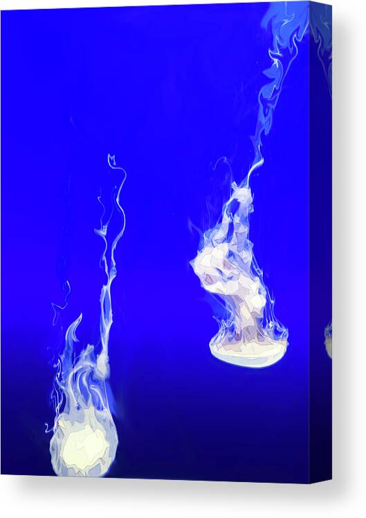 Jellyfish Canvas Print featuring the digital art Jellies by Gina Harrison
