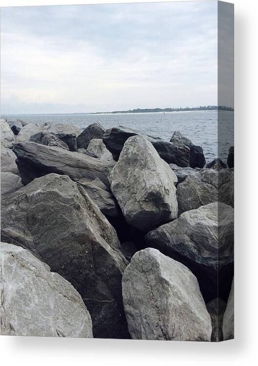 Jetties Canvas Print featuring the photograph Jetties Panama City by Shelby Flowers