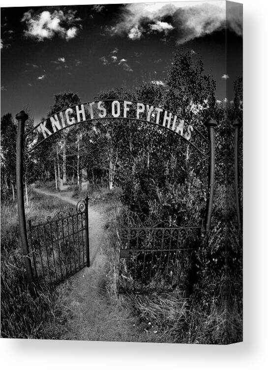 Cemetery Canvas Print featuring the photograph Knights Of Pythias Gate by Kevin Munro