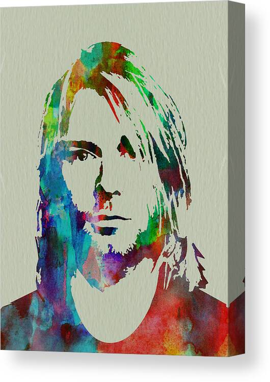  Canvas Print featuring the painting Kurt Cobain Nirvana by Naxart Studio