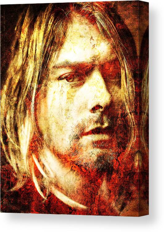 Kurt Cobain Canvas Print featuring the photograph Kurt by J U A N - O A X A C A