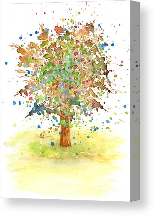 Tree Canvas Print featuring the painting Landscape 466 by Lucie Dumas
