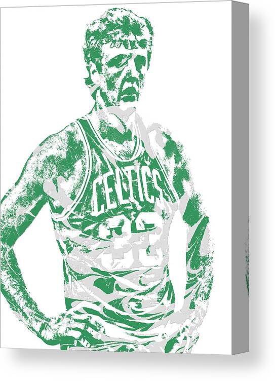 Larry Bird Boston Celtics Pixel Art 6 Mixed Media by Joe Hamilton