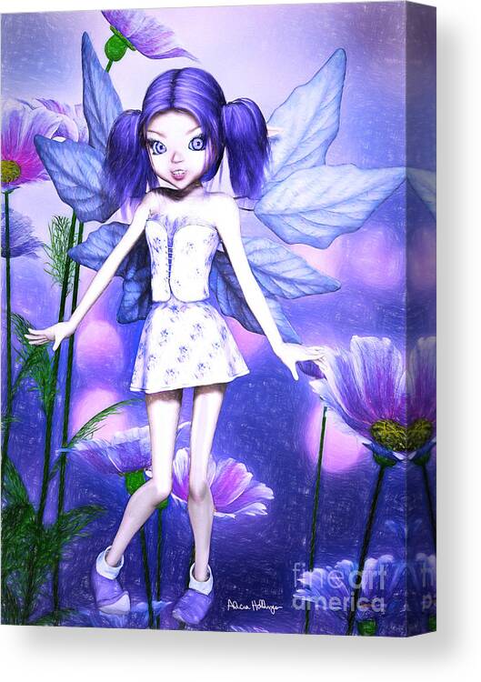 Fairy Canvas Print featuring the digital art Lavender Fairy by Alicia Hollinger