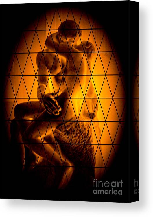 The Kiss Canvas Print featuring the photograph Le Baiser, The Kiss, by Auguste Rodin by Al Bourassa