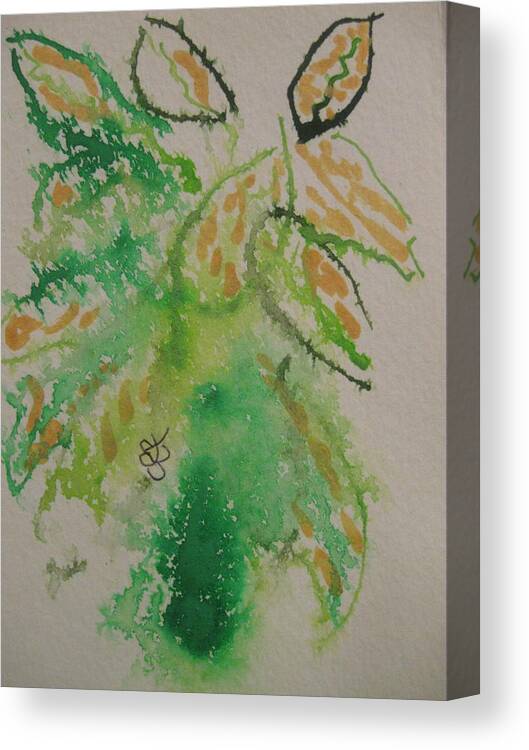 Leaves Canvas Print featuring the drawing Leaves by AJ Brown