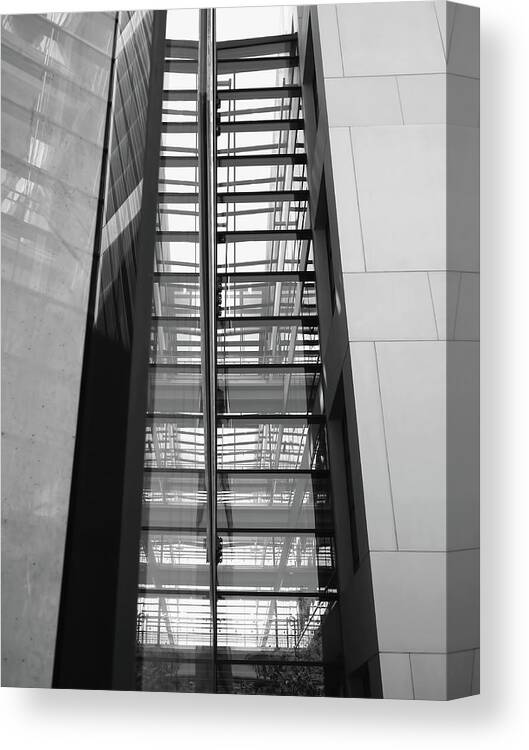 Architecture Canvas Print featuring the photograph Library Skyway by Rona Black