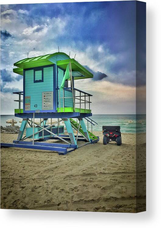 May 2016 Canvas Print featuring the photograph Lifeguard Station - Miami Beach by Frank Mari