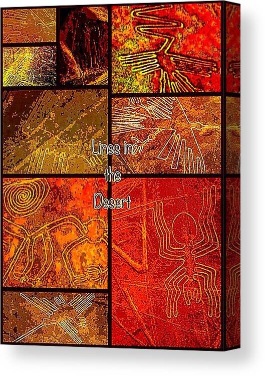 Digital Art Canvas Print featuring the digital art Lines In The Desert by Karen Buford