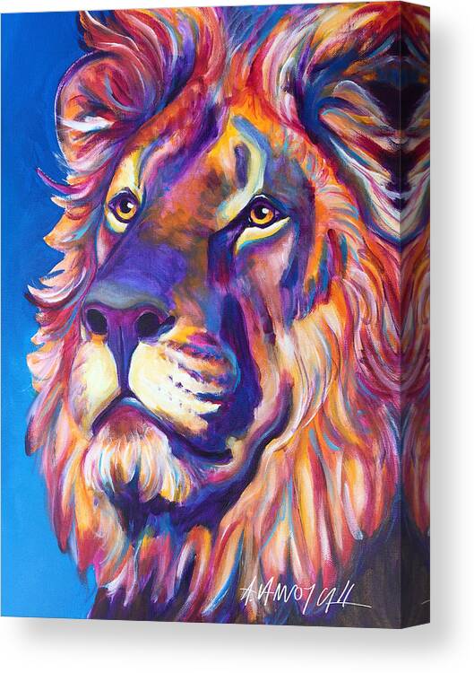 Cecil Canvas Print featuring the painting Lion - Cecil by Dawg Painter